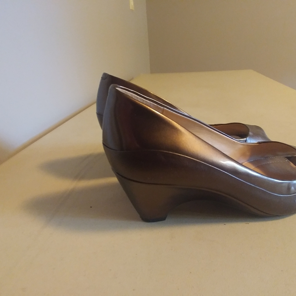 Metallic wedge heels (sz8)